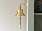 Brass Ship Bell 4  Wall Mount Service Nautical Porch Decor Door Bell Anchor