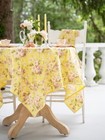 April Cornell Apple Blossom Tablecloth 54 X 54 Breakfast Cloth Yellow Pink Green