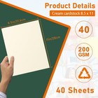 40 Sheets Cream Cardstock 8 5 X 11 Ivory Paper  75lb Premium Off White Card S   