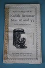 Kodak Recomar Nos  18   33 Camera Instruction Owner s Manual Original Vtg