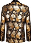 Men s Slim Fit Tuxedo Blazer Shawl Lapel One Button Floral Suit Jacket For Party