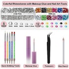 5100pcs Face Gems Face Jewels With Makeup Glue   Multi-color Multicolor-b