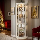 70 lighted Glass Corner Curio Cabinet display Cabinet W glass Door china Cabinet