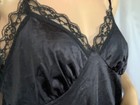 Vintage Cami Top Black Deena Lace Slip Nylon Silky Knit  L Camisole 42 Disco 70s