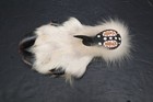 Vtg Alaskan Eskimo Inuit Doll Fur Leather Carved Wood Face Raven Spirit Dancer