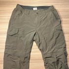 Columbia Convertible Nylon Pants shorts Green Rip Stop Outdoor Hiking Trek 32x32