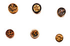 Antique Vintage Lot Of 12 Small Metal Picture Buttons - M142
