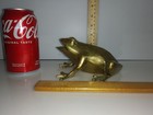 Brass Frog Vintage Ornate Paperweight Heavy Handmade Soldered Unique Rare 6 5  L