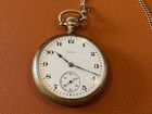 Antique Elgin Gold Filled Pocket Watch W  Gold Filled Chain In Working Condition