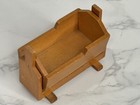 Vintage Dollhouse Nursery Furniture Rocking Wooden Baby Cradle
