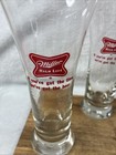 Vintage Miller High Life Beer Glasses Set Of 4 7    Pilsner Slogan Barware