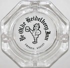Vintage Glass Ashtray Ye Olde Heidelberg Inn Man With Beer Pic Emporia Kansas