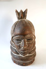 Vintage Mende Sowei Helmet Mask - Sande Society Bundu Mask - Sierra Leone Tribal