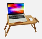 Adjustable Bamboo Laptop Folding Lap Desk Notebook Bed Tray Table Portable Stand