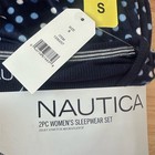 Nautica Pajama Set Womens Size S Navy Blue Polka Dot 2-piece Sleepwear