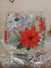 Yankee Candle Crackle Glass Poinsettia  Jar Shade Topper   Votive Tl Holders 4pc