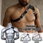 Harness Medieval Armor Man Gothic Cosplay Shoulder Belt Warrior Pu Leather
