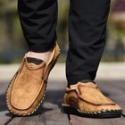 Men s Handmade Leather Loafers Casual Shoes Non-slip Comfortable Driving Shoes