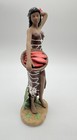 Vintage Gil Fine Porcelain Hawaiian Lady With Fish Basket Figurine Statue 9 5 