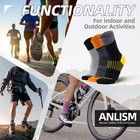 6 Pairs Mens Crew Socks orange Athletic Runing Hiking Socks With Arch Support