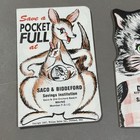 Vintage Child Dime Coin Saver Bank Folders Lot   Cat Kitty Kangaroo