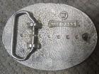      Vintage Flying Eagle Oval Black   Silver Belt Buckle Made In U s a 