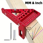 3d Multi-angle Measuring Ruler 45   90   Aluminum Woodworking Square Tool