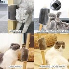Cat Self Groomer Wall Brush Corner Face Scratcher Massage Comb W  Catnip Holder