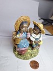 Black Folk Americana Boy   Girl On Bench Figurine African American Vtg Dv167