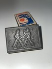 Vintage Viking Pewter Matchbox Cover Konge Tinn Norway