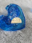 2 Collectible Bluebird Of Happiness Glass Figurines   signed  