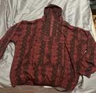 Adidas   Ivy Park Unisex Xl Burgundy black Animal Print 1 2 Zip Hooded Hoodie