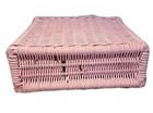 Vintage Pink Woven Hanging Wall Basket L 10 X D 4 X H 16 Inches  