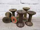 Lot Of 6 Antique Vintage 3  Plain Wooden Industrial Textile Bobbins Spools