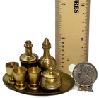 Brass Metal Decanter Glasses Tray Set 1 12 Holland Dollhouse Miniature Decor