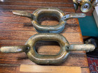Pair Of Large Vintage Cast Bronze Combination Cleat hawse Holes 13  Nice Patina 