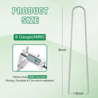 8 Gauge Landscape Staples   8 Inch Heavy Duty U-shaped Landscape Stakes  15 Pack