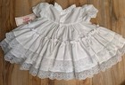Vintage Kandy Ann Baby Toddler Dress Nwt White Ruffle Frilly 90s 12mos