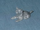 Hudson Pewter Cat Figurine Wilson Vintage Made In Usa Miniature