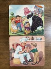 Mother Goose Nursery Rhymes Puzzles In Box    Nursery Room Wall Decor   1940s