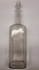 Whitall Tatum W  T  Co  Handblown Square Clear Glass Apothecary Bottle