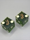 Vintage C1970 Caesars Palace Las Vegas Casino Dice Pair Green  358