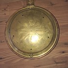 Vintage Copper Bed Warmer Beautiful Engraved Brass With Wood Handle 35 In