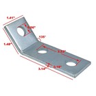 12 Pack 45   3 Hole Open Angle Bracket 1 2  Bolt 1-5 8  Strut Channel Metal
