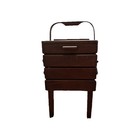 Wooden Accordion Sewing Box Chest On Legs Handmade Expandable Romania Vintage