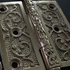 Set Of 3 Ornate Brass Steeple Tip Door Hinges 3 5x3 5 Victorian Eastlake Style