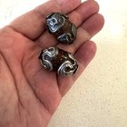 Antique Tibetan Amber Beads With Ornate Silver Caps   Vintage Jewelry Making Sup