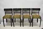 Vintage Thonet Bentwood Black Painted Dining Room Set  Table 4 Chairs - 5 Pc Set