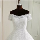 Off Shoulder A Line Wedding Dresses Lace Applique Tulle Bridal Gown Custom Size
