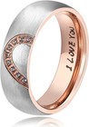 Hers   Women s Stainless Steel For Real Love Heart Promise Ring Wedding Engageme